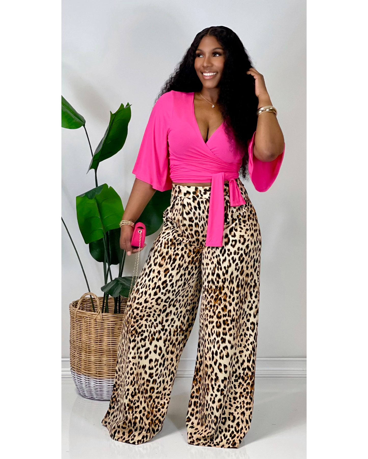 Leopard Wide Leg Pants