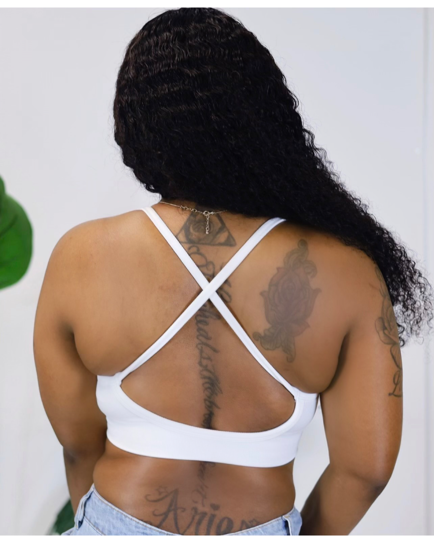 White Crossed Back Crop Top