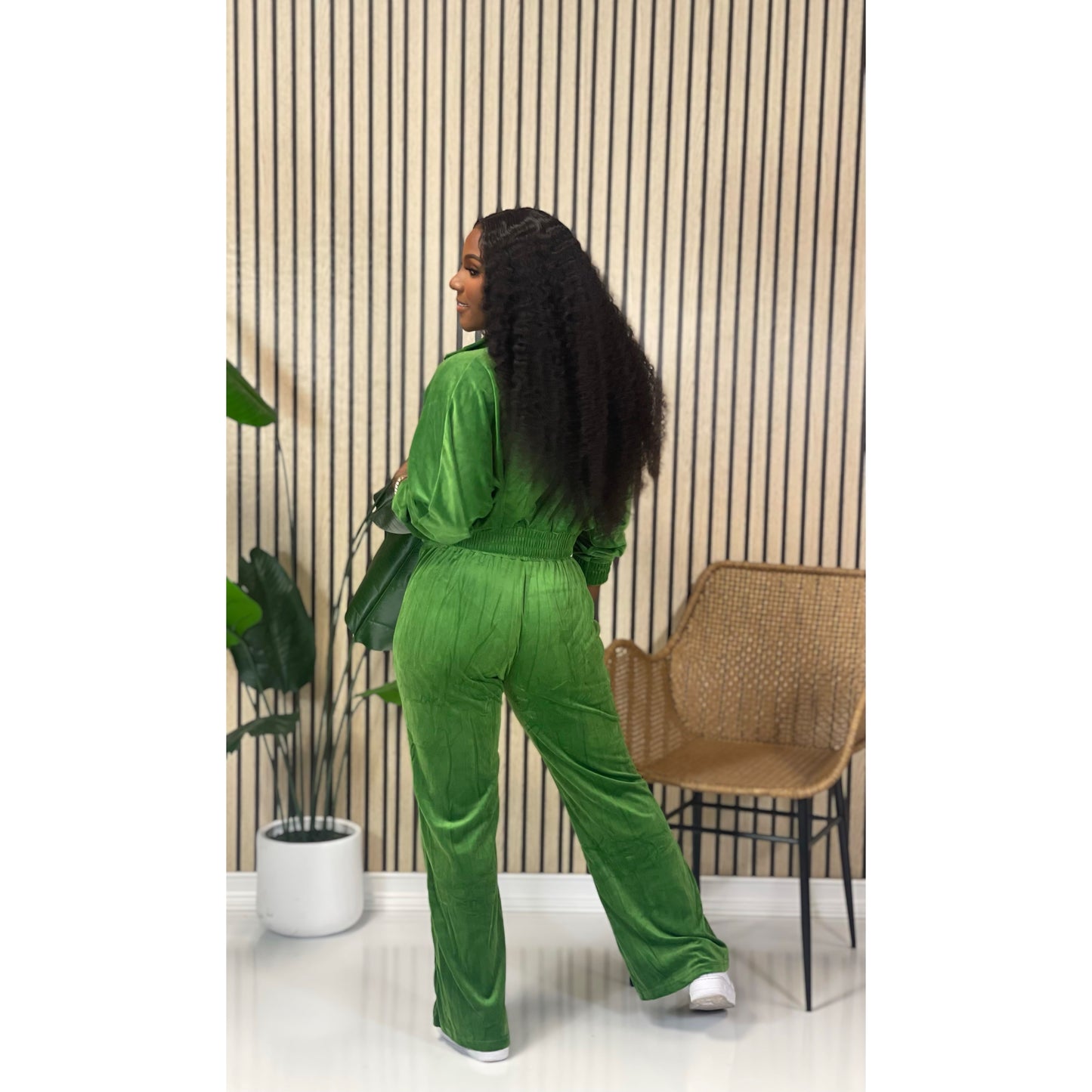 Velour Zipper Set (Green)