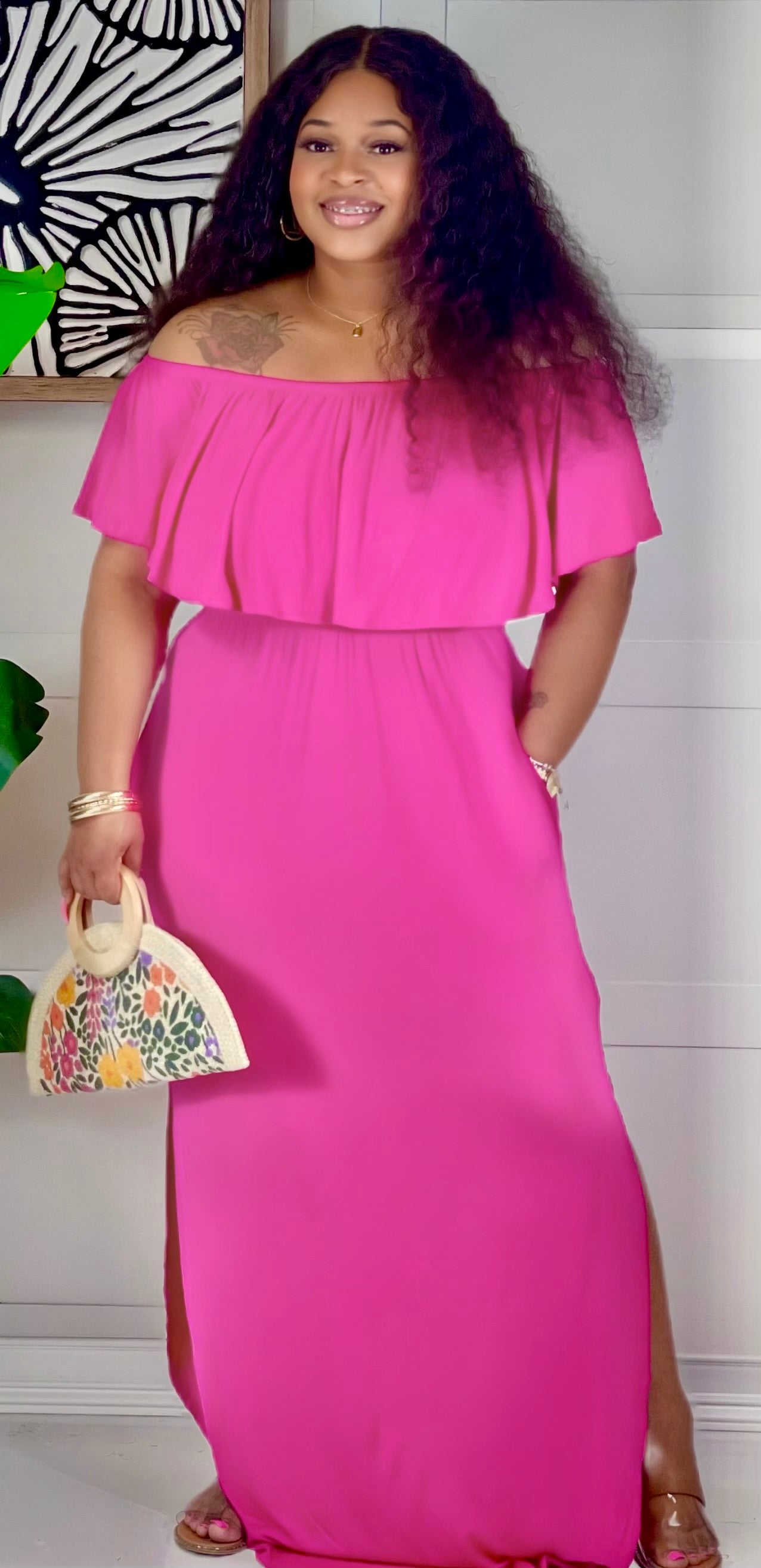 Ruffle Pocket Maxi (Berry)