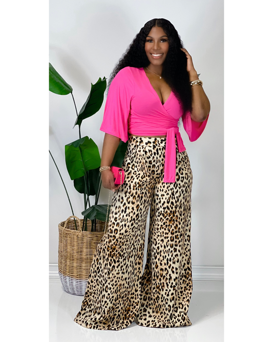 Leopard Wide Leg Pants