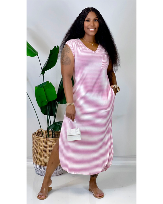 Stripe Pocket Maxi (Pink)