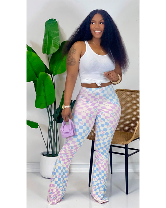 Checker Print Flares (Purple) RS