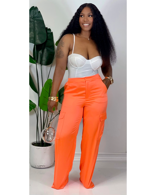 Satin Cargos (Orange)