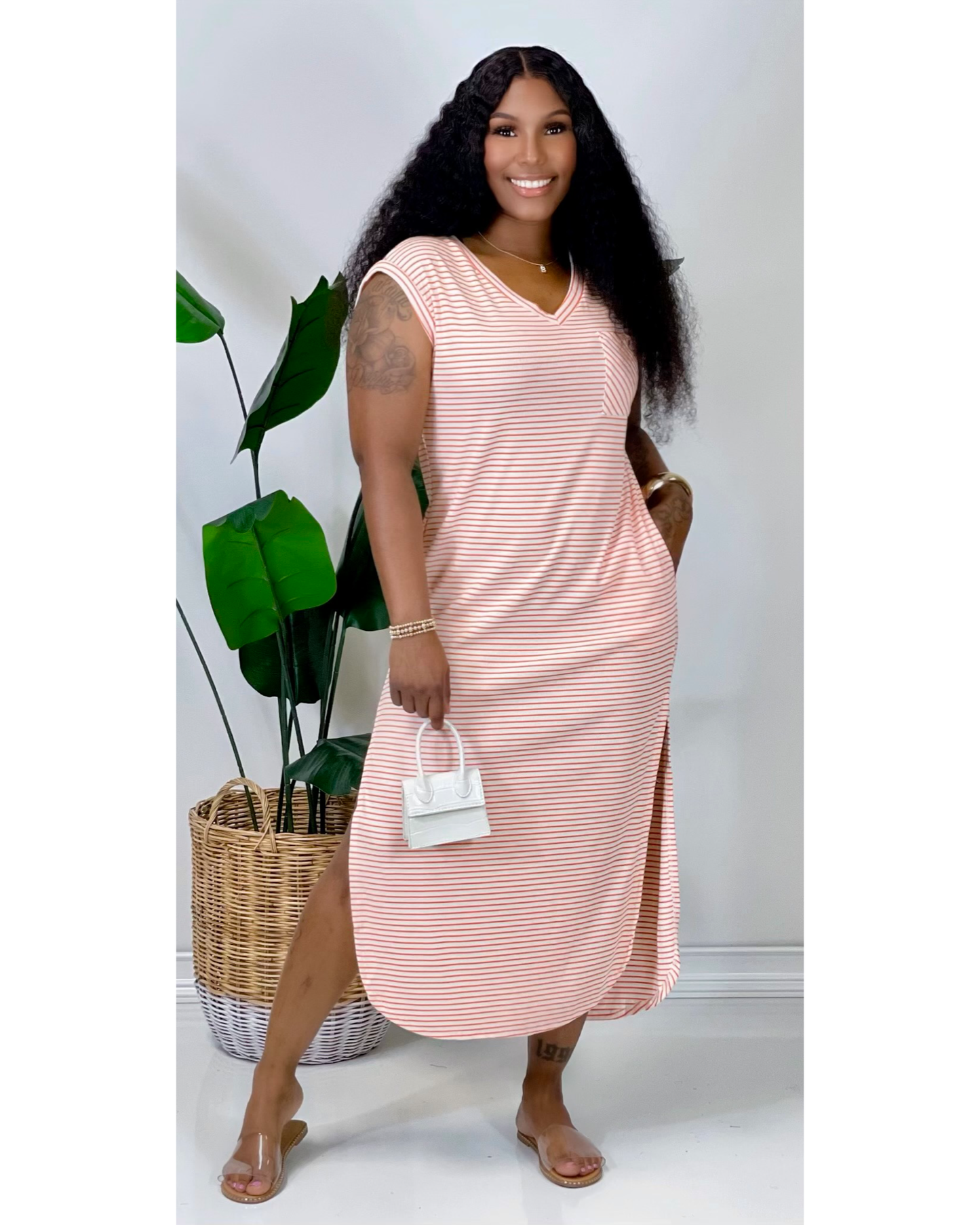 Stripe Pocket Maxi (Orange)