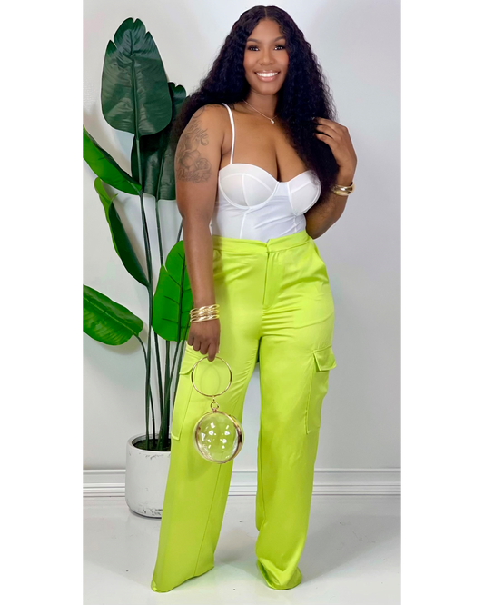 Satin Cargos (Lime)