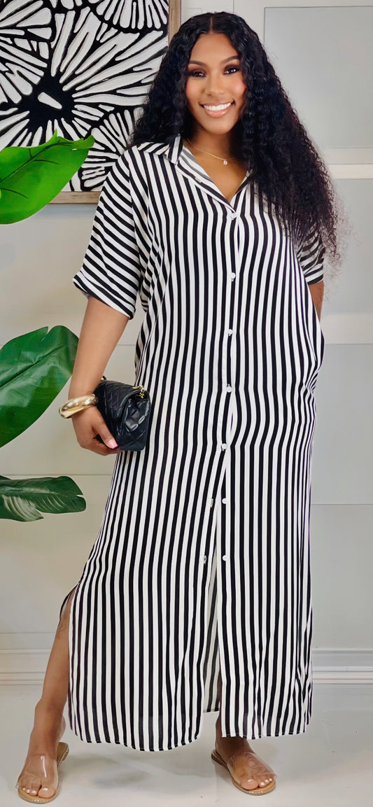 Striped Button Down Maxi