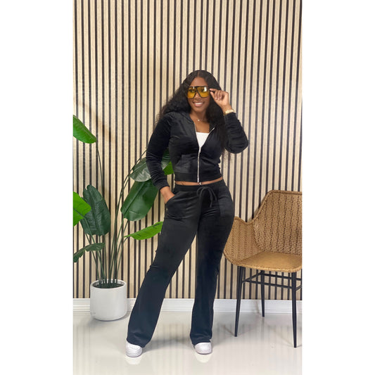 Velour Couture Set  (Black)