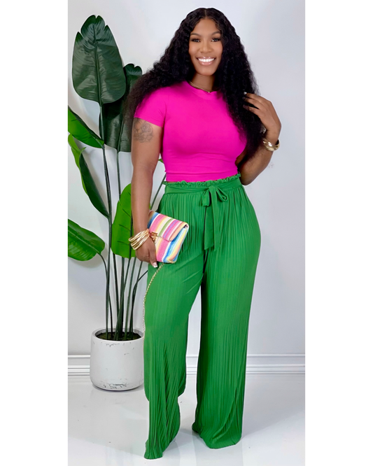 Self Tie Wide Legs (Kelly)