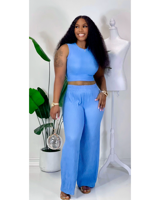 Sleeveless Pants Set (Blue)