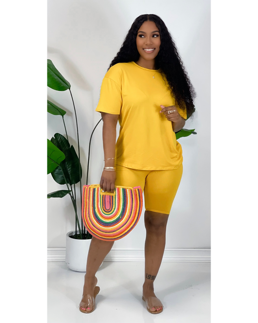 Spring Shorts Set (Mustard)