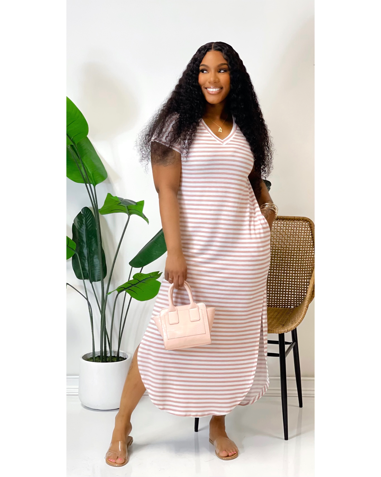 Pretty Stripe Pink Maxi