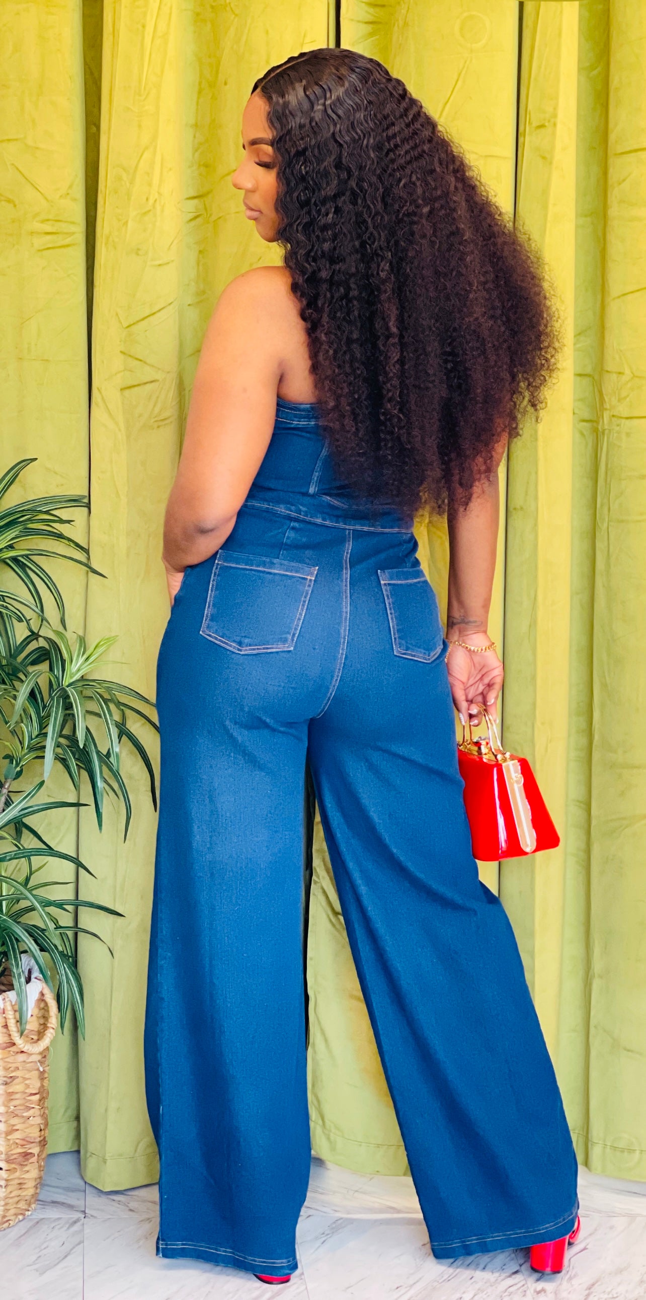 Denim Tube Jumpsuit
