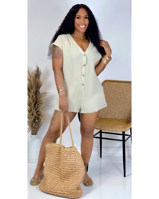 Boho Girl Romper (Natural)