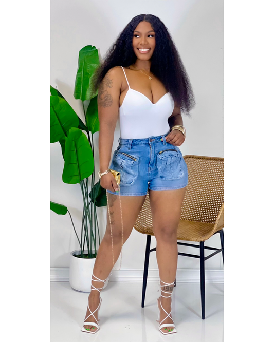 Cargo Denim Shorts