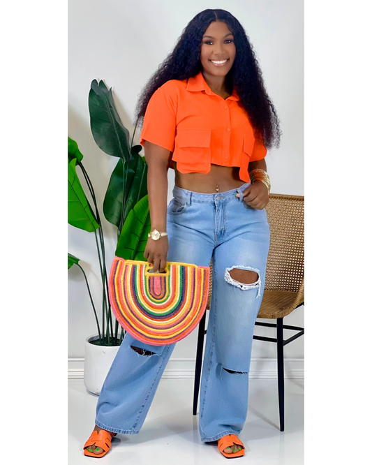 Orange Cargo Top