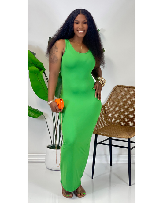 Solid Green Maxi