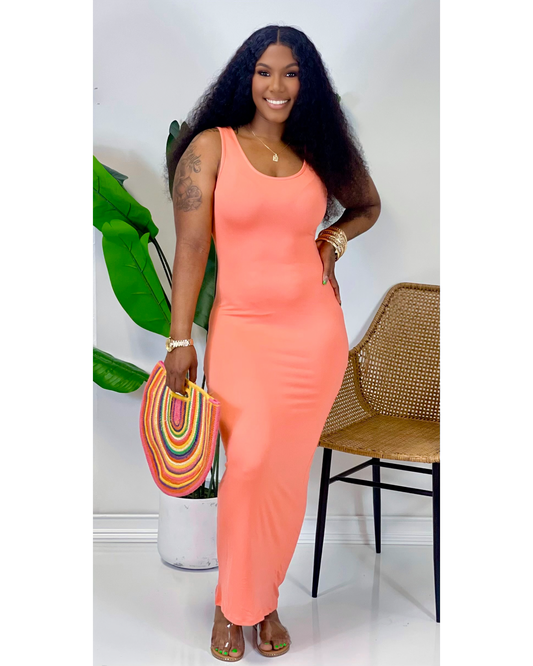 Solid Peach Maxi