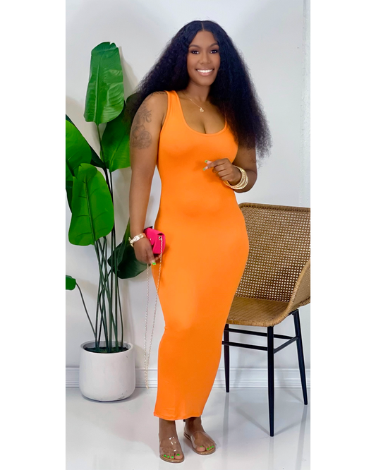 Solid Orange Maxi